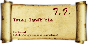 Tatay Ignácia névjegykártya